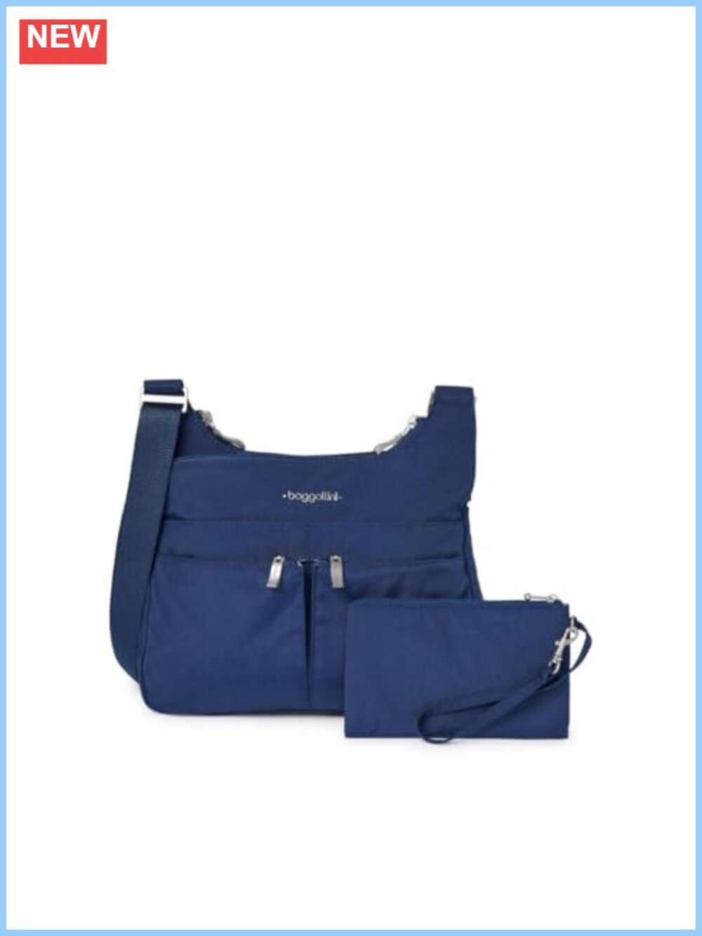 Water-Resistant Travel Crossbody Bag with RFID Blocking Wristlet